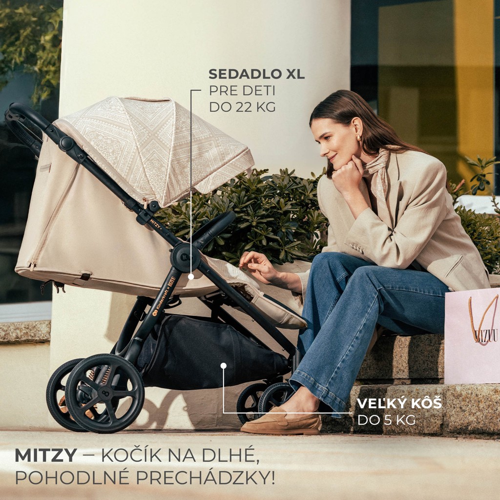 KINDERKRAFT Kočárek sportovní Mitzy Lunar Black Bizuu