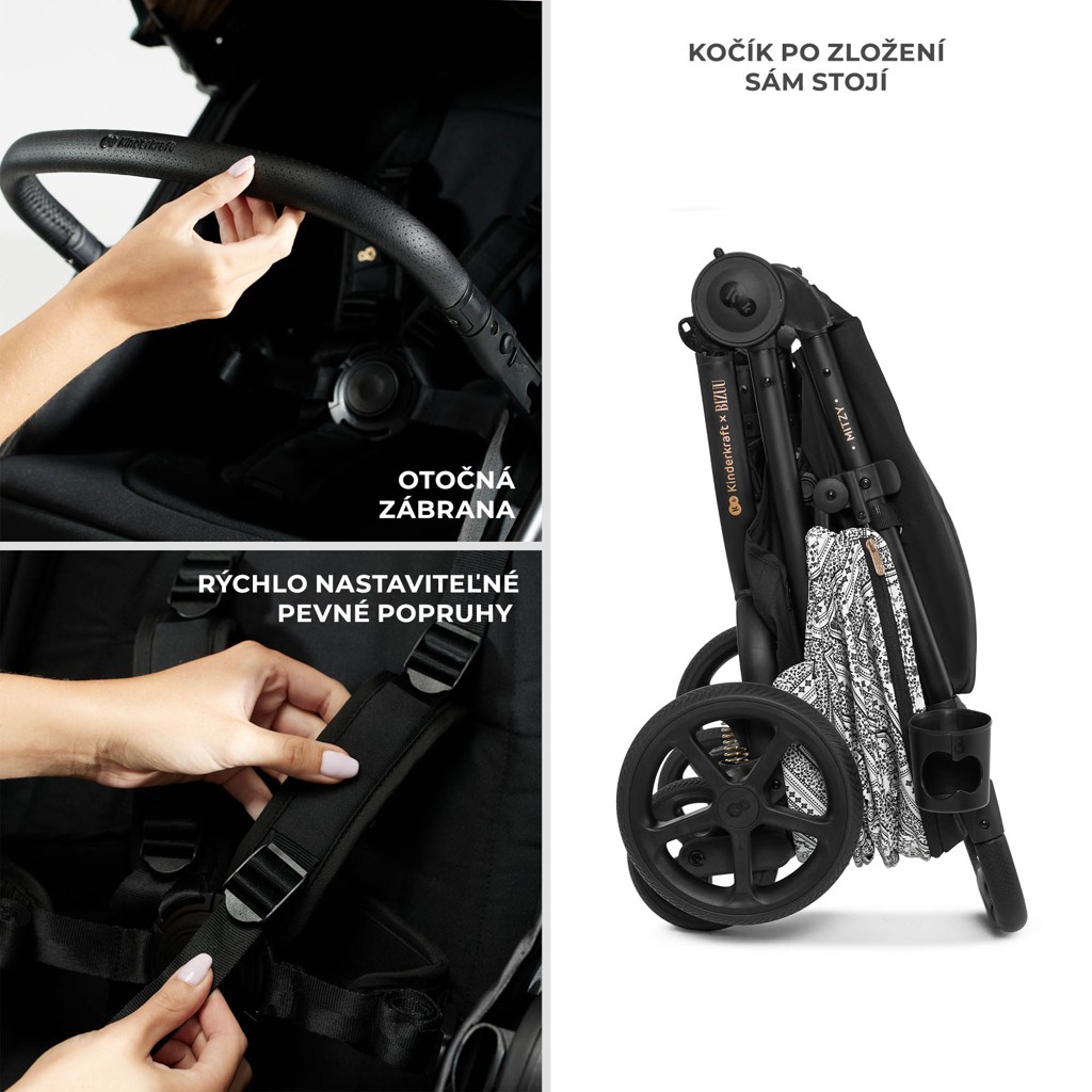 KINDERKRAFT Kočárek sportovní Mitzy Lunar Black Bizuu