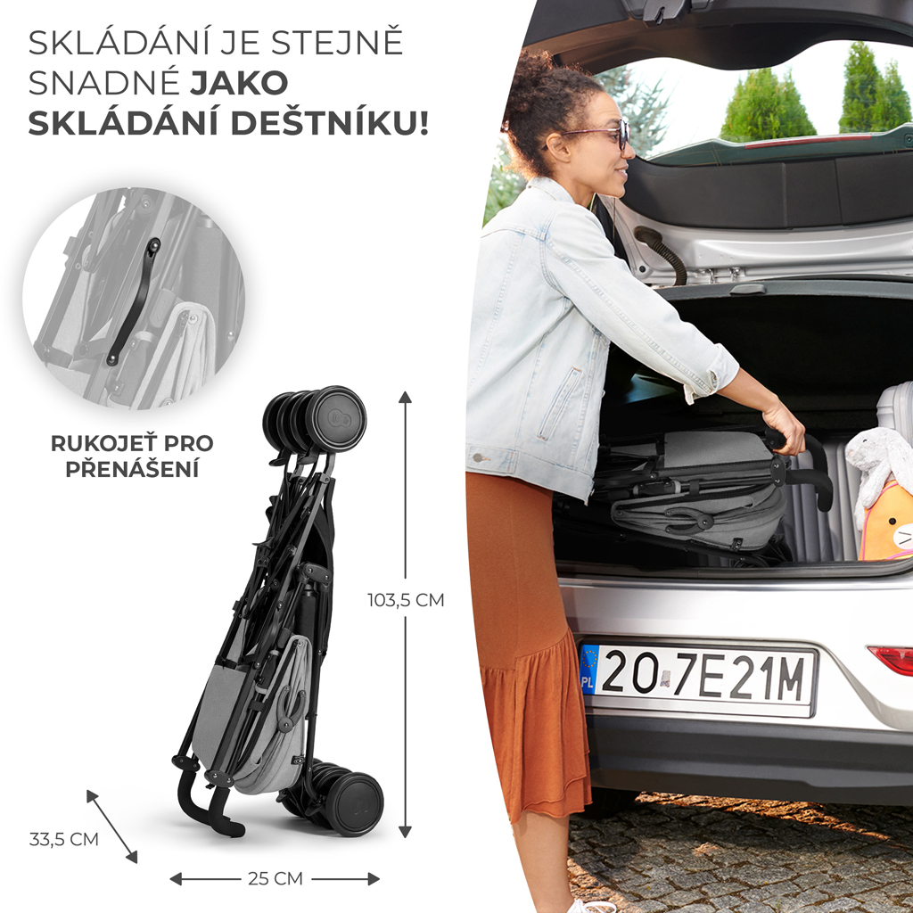 KINDERKRAFT Kočárek sportovní Siesta Ash grey