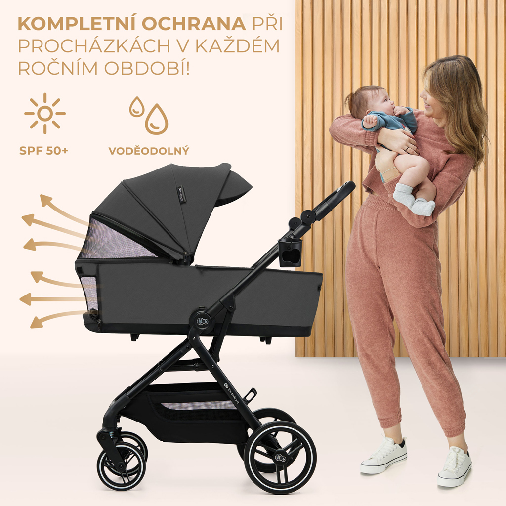 KINDERKRAFT SELECT Kočárek kombinovaný Yoxi 2v1 Moonlight Grey