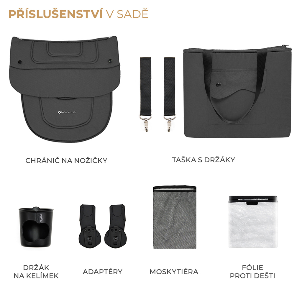 KINDERKRAFT SELECT Kočárek kombinovaný Yoxi 2v1 Moonlight Grey