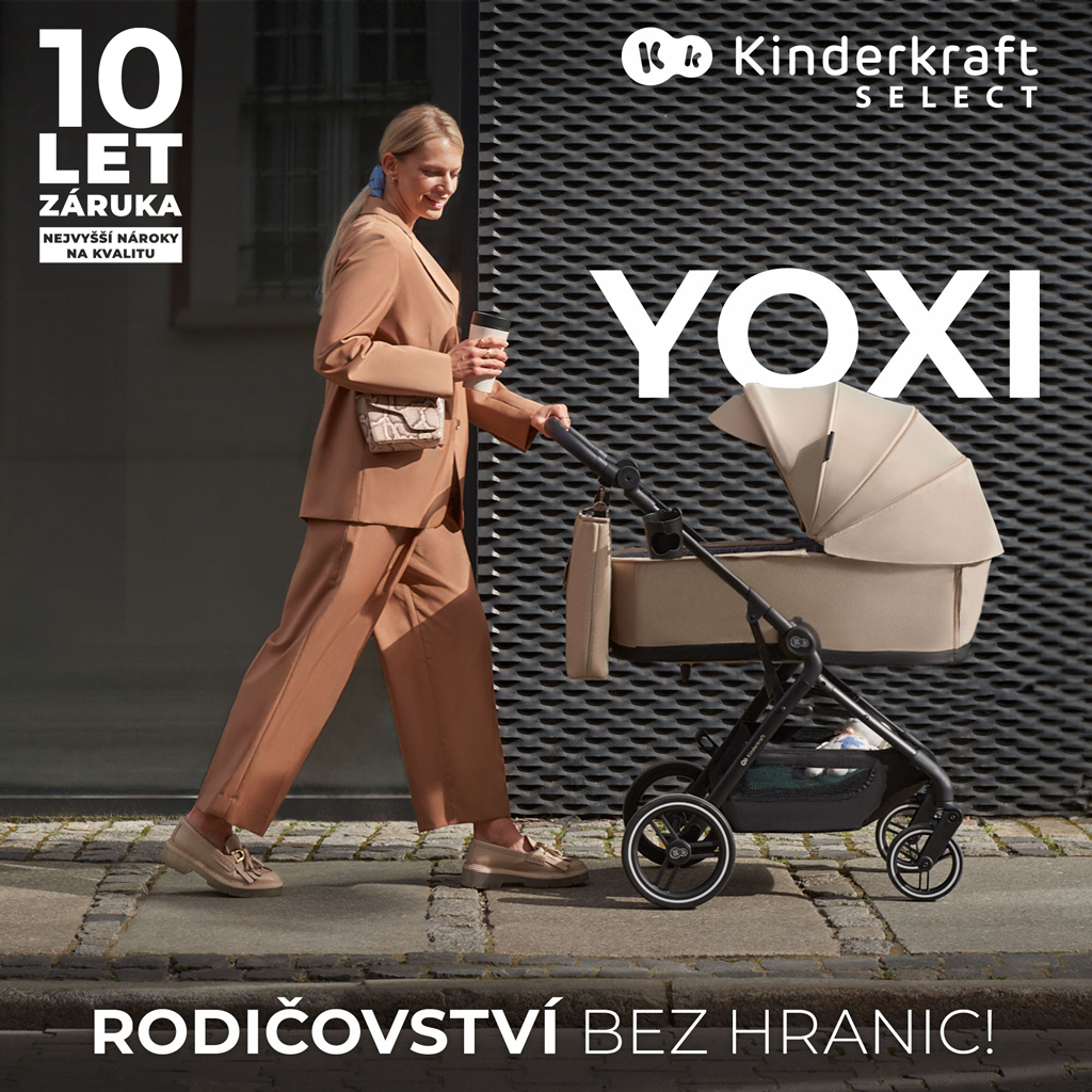 KINDERKRAFT SELECT Kočárek kombinovaný Yoxi 3v1 Moonlight Grey