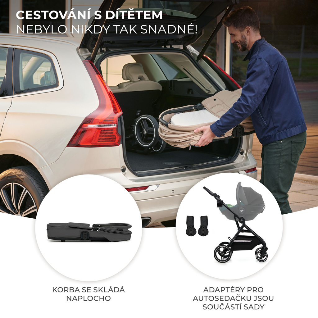 KINDERKRAFT SELECT Kočárek kombinovaný Yoxi 3v1 Moonlight Grey