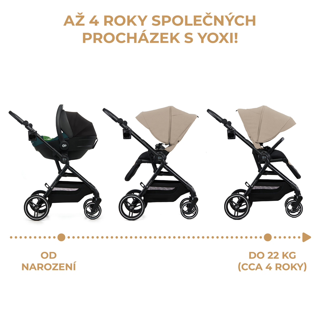 KINDERKRAFT SELECT Kočárek sportovní Yoxi Sand Beige