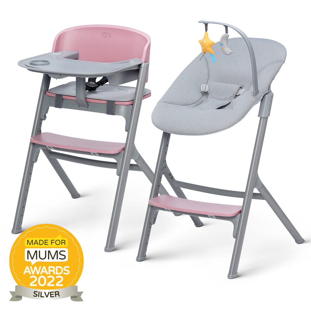 KINDERKRAFT SELECT Set jídelní židlička Livy Aster Pink + lehátko Calmee, Premium