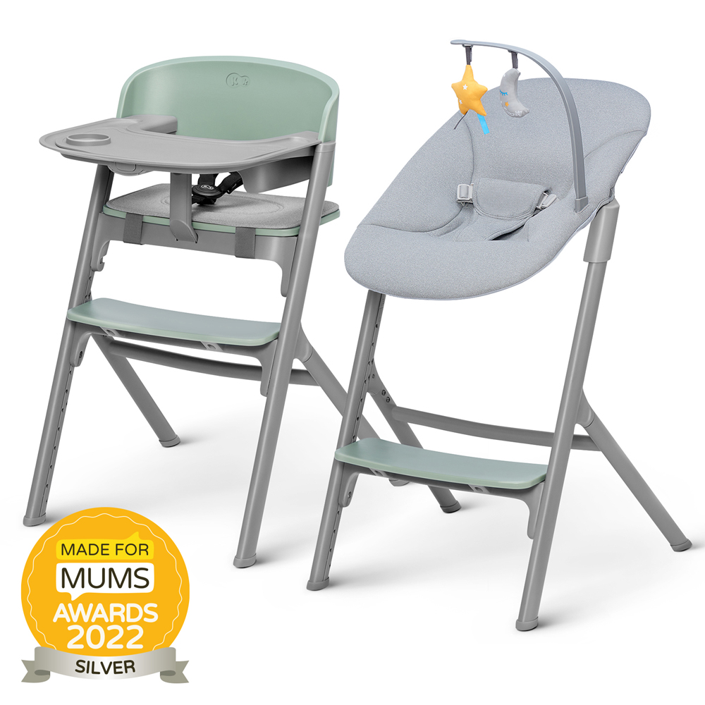 KINDERKRAFT SELECT Set jídelní židlička Livy Olive Green + lehátko Calmee, Premium
