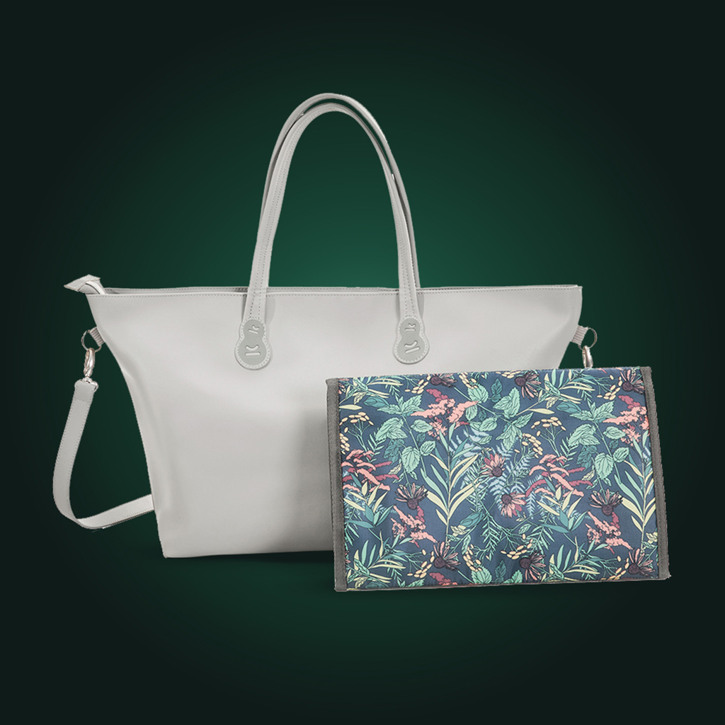 KINDERKRAFT SELECT Taška přebalovací Treasurebag Light Grey Nature Vibes, Premium