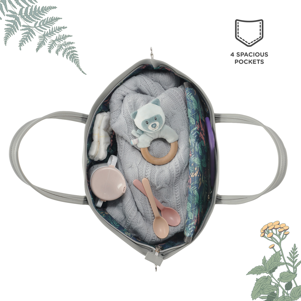 KINDERKRAFT SELECT Taška přebalovací Treasurebag Light Grey Nature Vibes, Premium