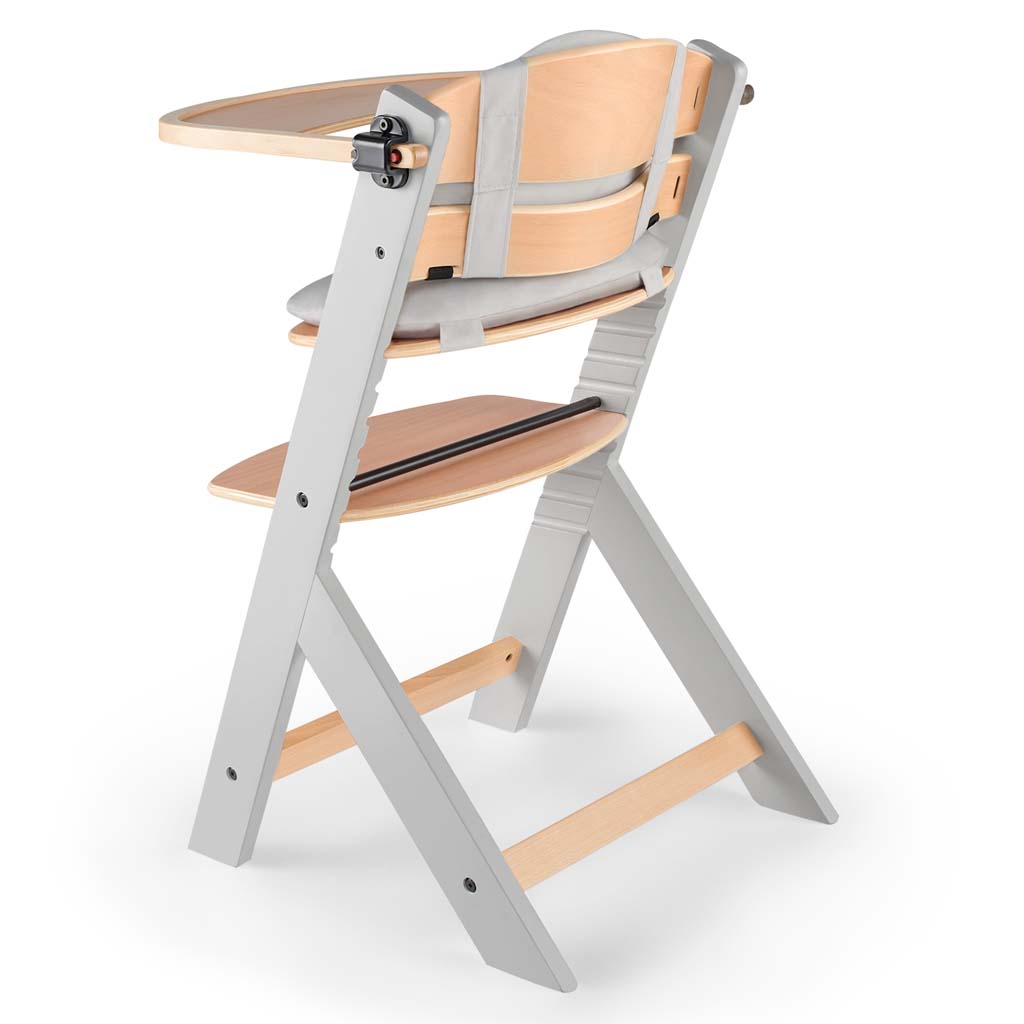 KINDERKRAFT Židlička jídelní Enock s polstrováním Grey wooden, Premium