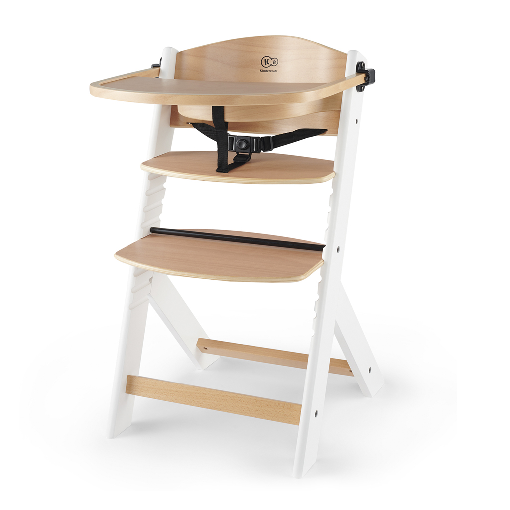 KINDERKRAFT Židlička jídelní Enock White wooden, Premium