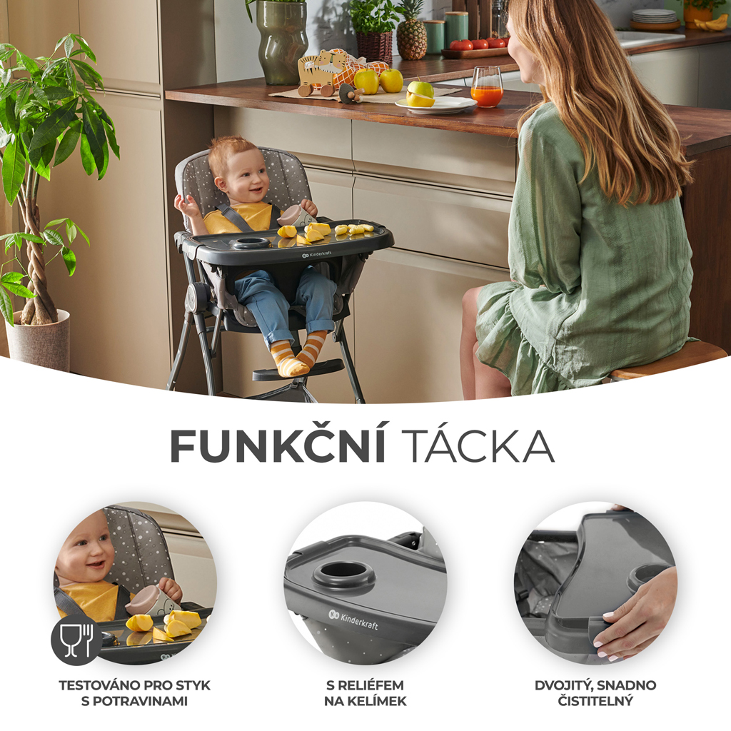 KINDERKRAFT Židlička jídelní Foldee Green