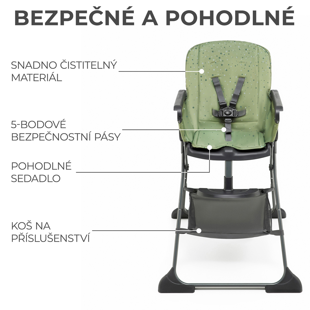 KINDERKRAFT Židlička jídelní Foldee Green