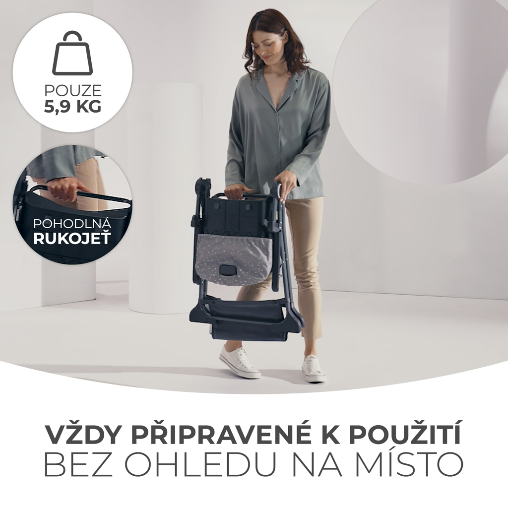 KINDERKRAFT Židlička jídelní Foldee Grey