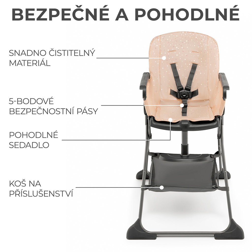 KINDERKRAFT Židlička jídelní Foldee Pink