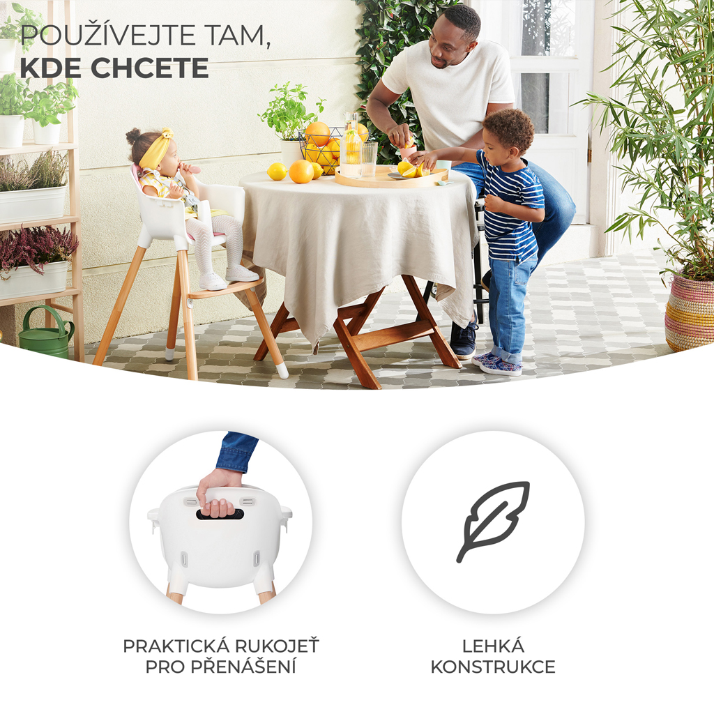 KINDERKRAFT Židlička jídelní Sienna grey