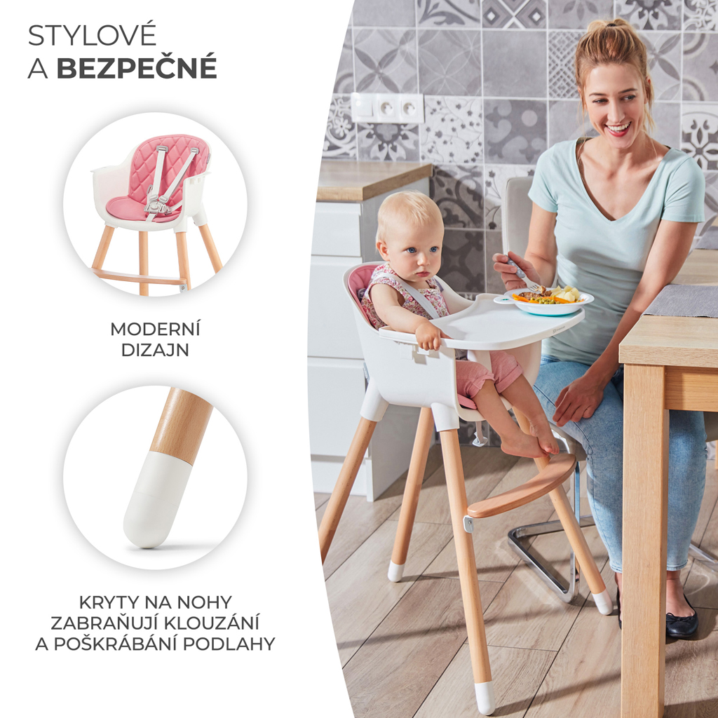 KINDERKRAFT Židlička jídelní Sienna pink