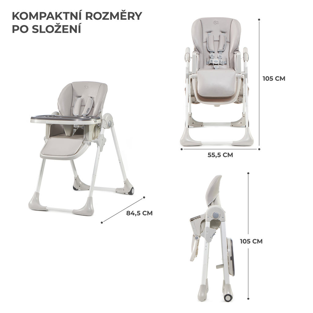 KINDERKRAFT Židlička jídelní Yummy Grey