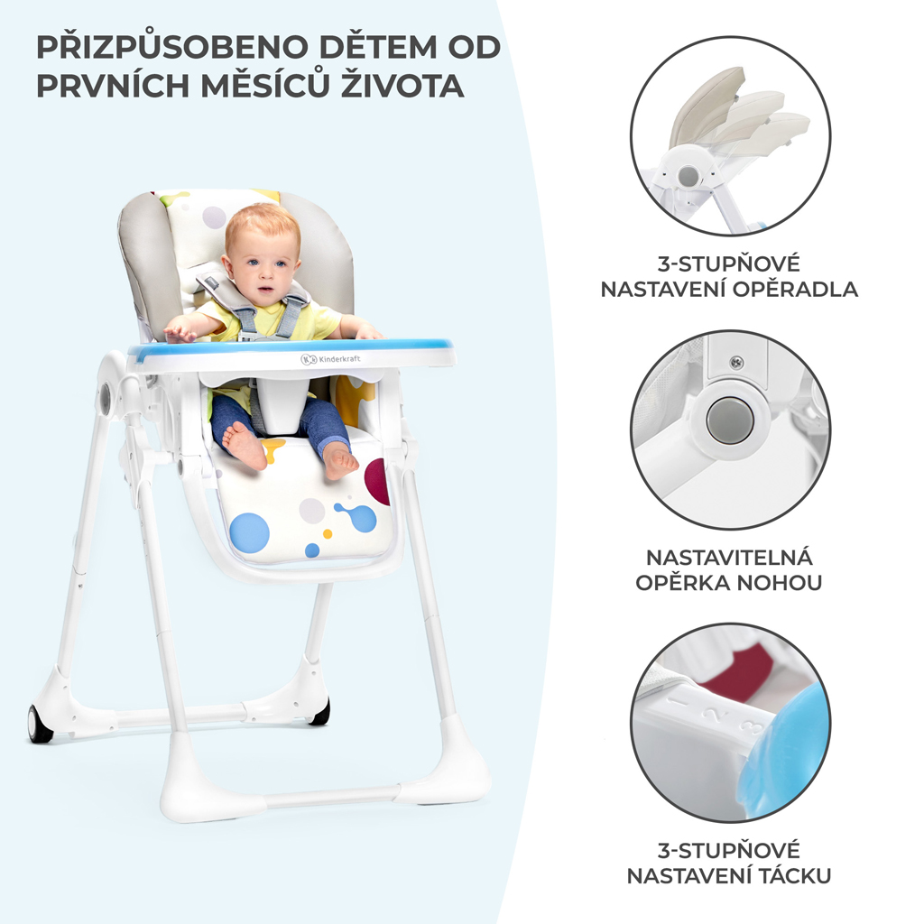 KINDERKRAFT Židlička jídelní Yummy Multi