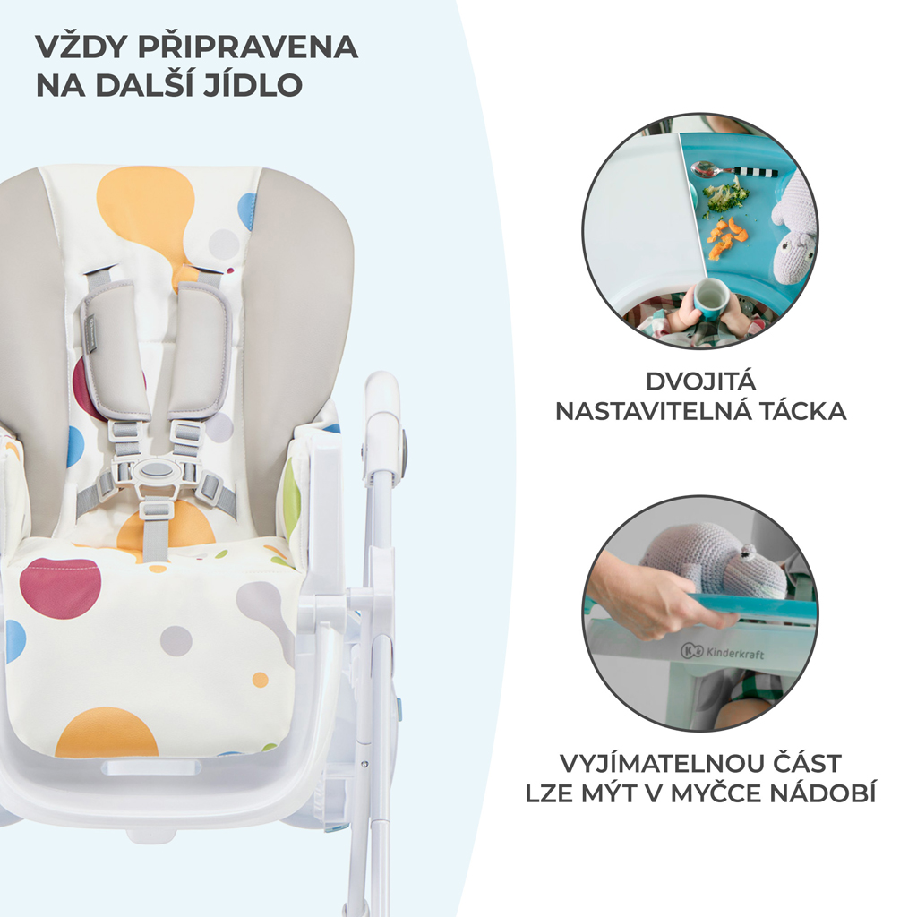KINDERKRAFT Židlička jídelní Yummy Multi
