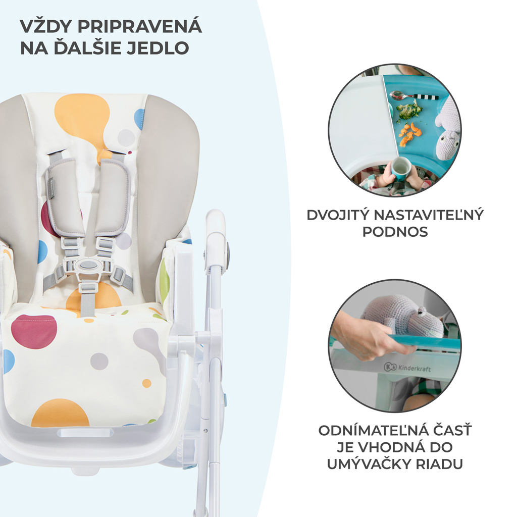 KINDERKRAFT Židlička jídelní Yummy Multi