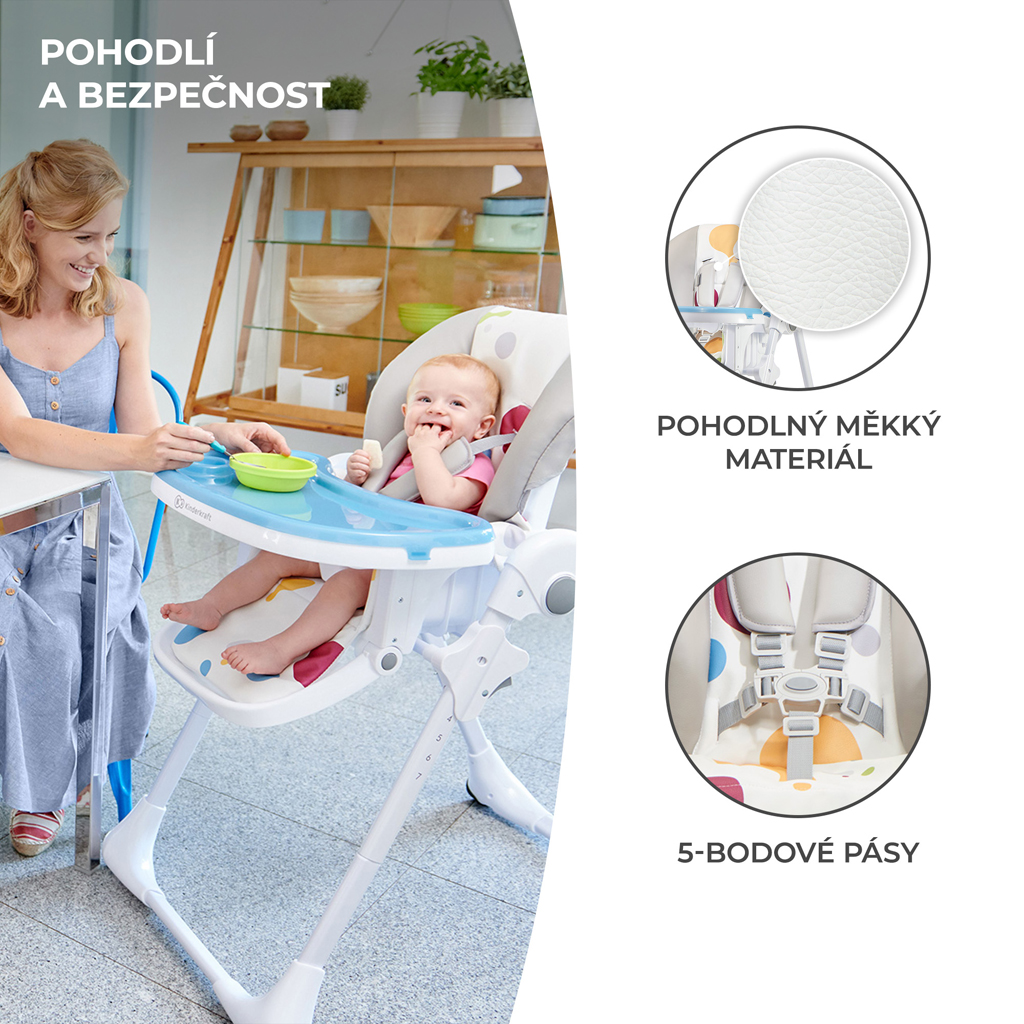 KINDERKRAFT Židlička jídelní Yummy Multi