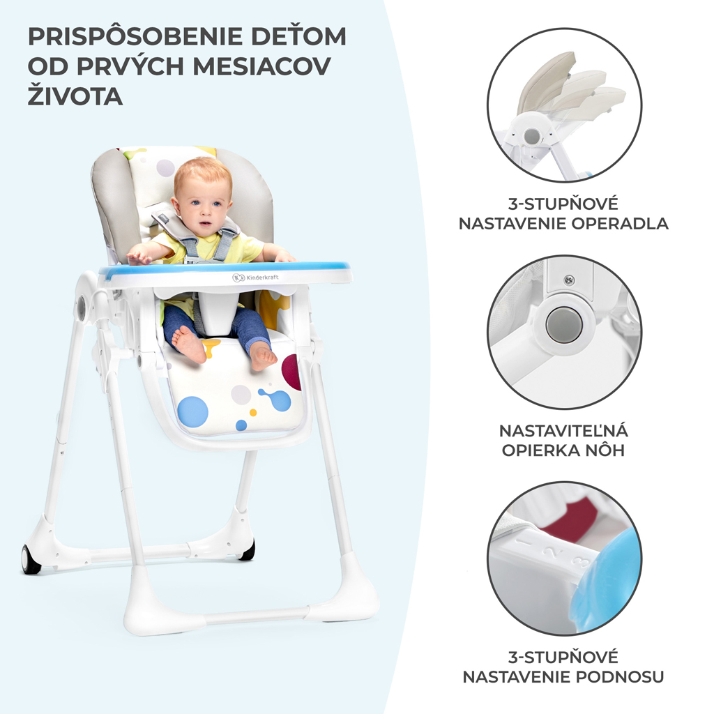 KINDERKRAFT Židlička jídelní Yummy Pink