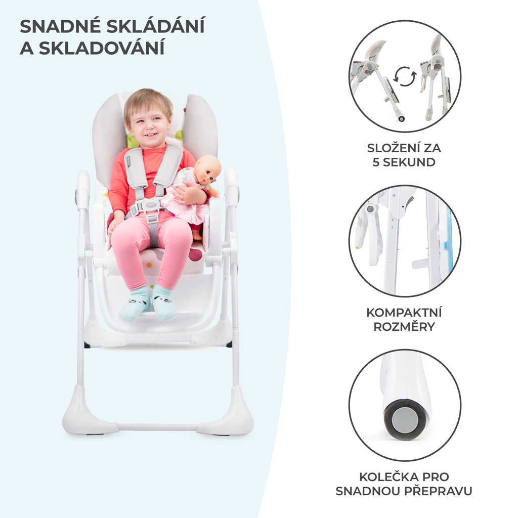 KINDERKRAFT Židlička jídelní Yummy Pink