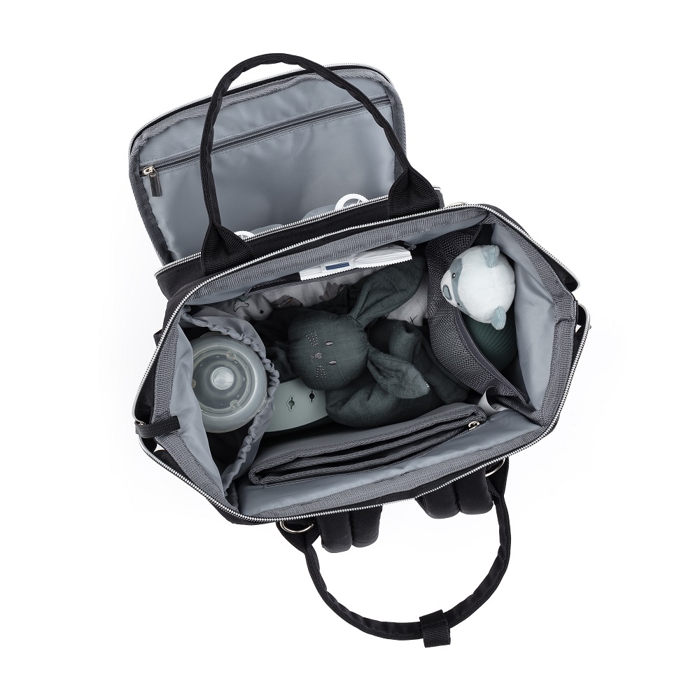 PETITE&amp;MARS Batoh přebalovací na kočárek JACK - série Catchthemoment  Just Black