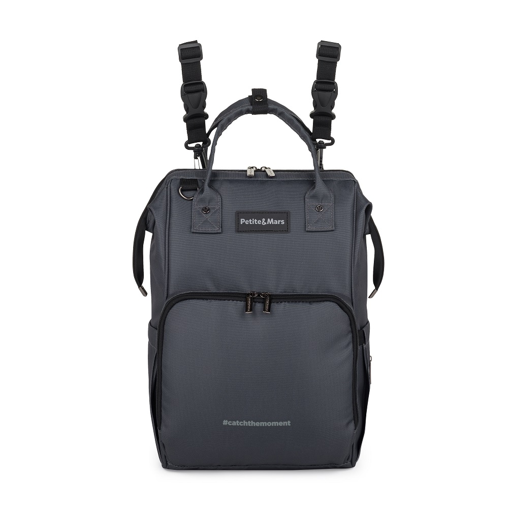 PETITE&amp;MARS Batoh přebalovací na kočárek Jack - série Catchthemoment Ultimate Grey