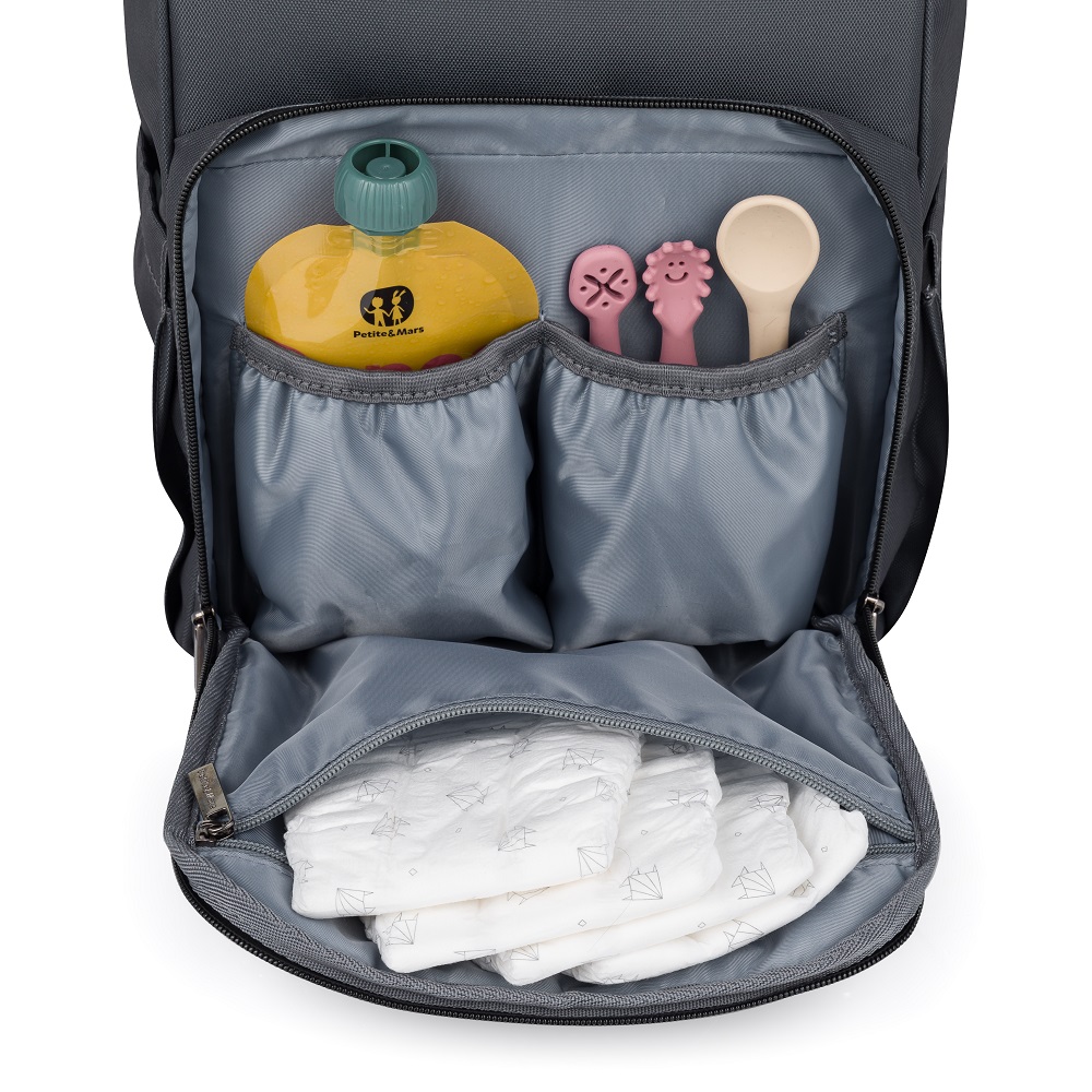 PETITE&amp;MARS Batoh přebalovací na kočárek Jack - série Catchthemoment Ultimate Grey