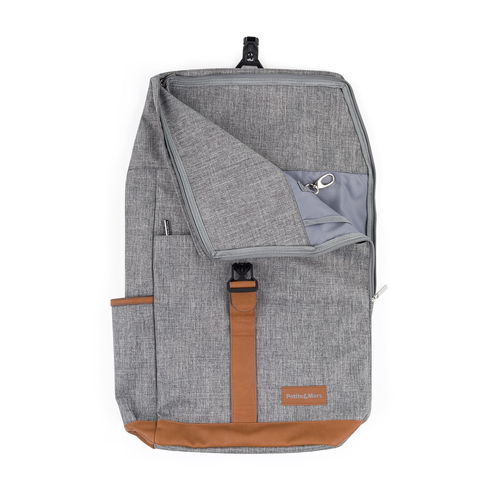 PETITE&amp;MARS Batoh přebalovací na kočárek Jackob Ultimate Grey