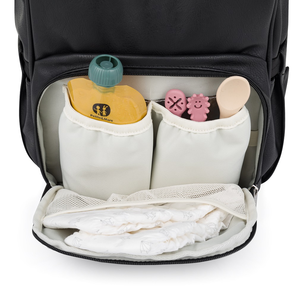 PETITE&amp;MARS Batoh přebalovací na kočárek Jasper Absolute Black