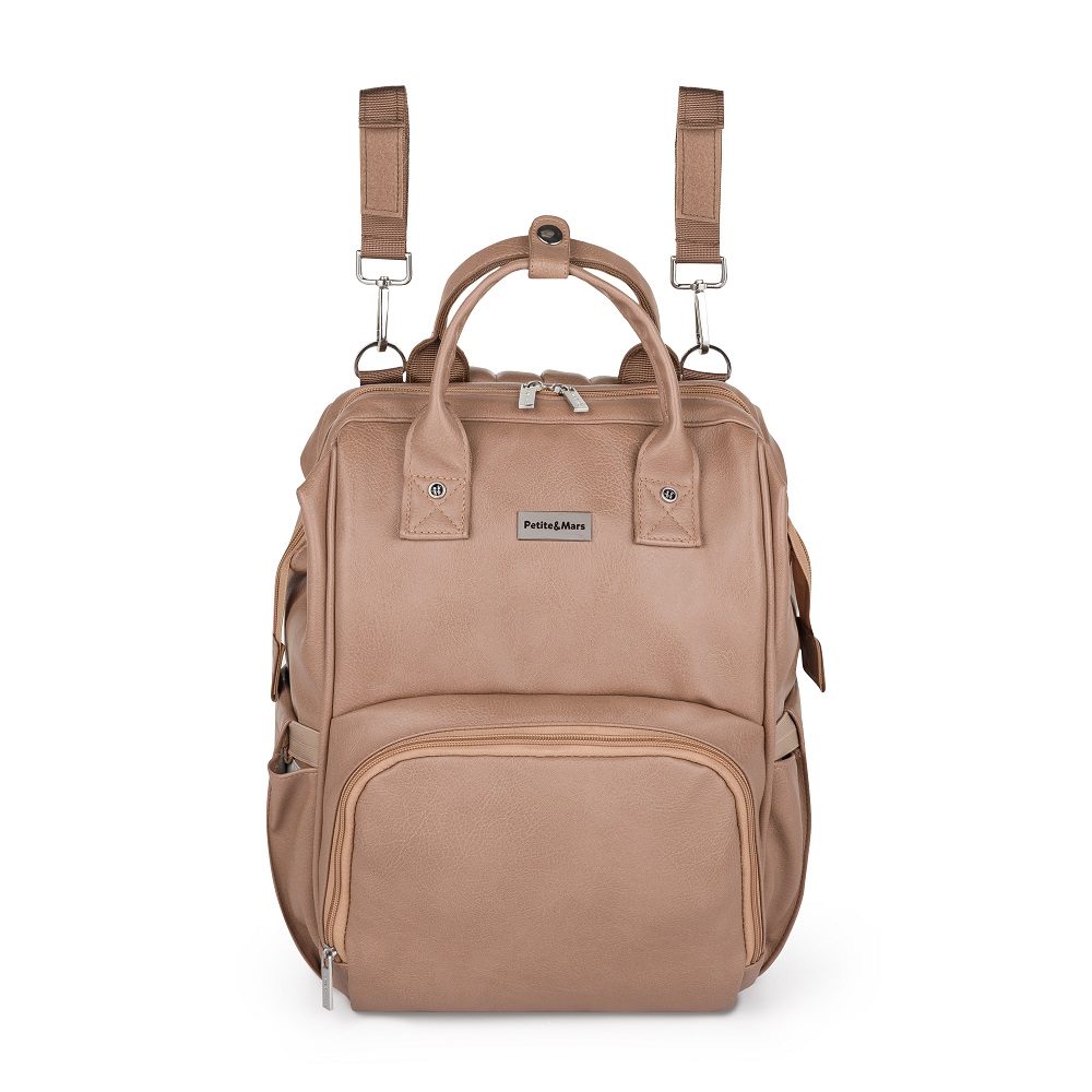 PETITE&amp;MARS Batoh přebalovací na kočárek Jasper Camel Beige