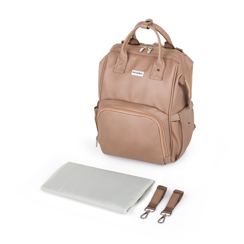 PETITE&amp;MARS Batoh přebalovací na kočárek Jasper Camel Beige