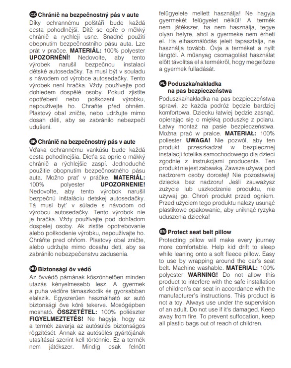 PETITE&amp;MARS Chránič na bezpečnostní pás do auta Pad