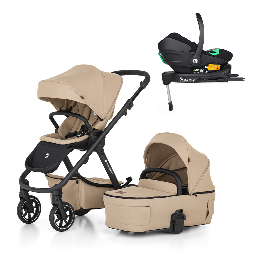 PETITE&amp;MARS Kočárek kombinovaný ICON 2v1 Mocha Beige LITE RWS + Core Pro i-Size Black Grey + Báze