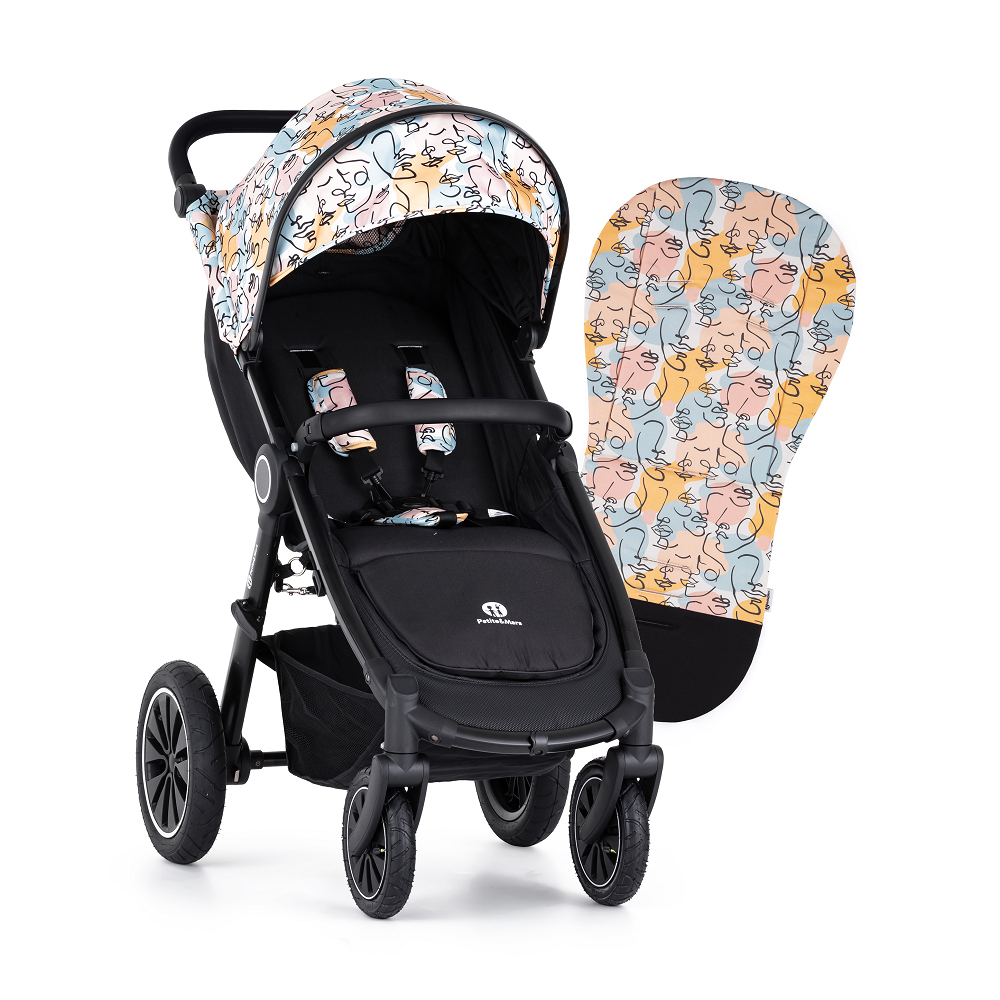 PETITE&amp;MARS Kočárek sportovní Street2 Air Black Limited 100 Faces Complete