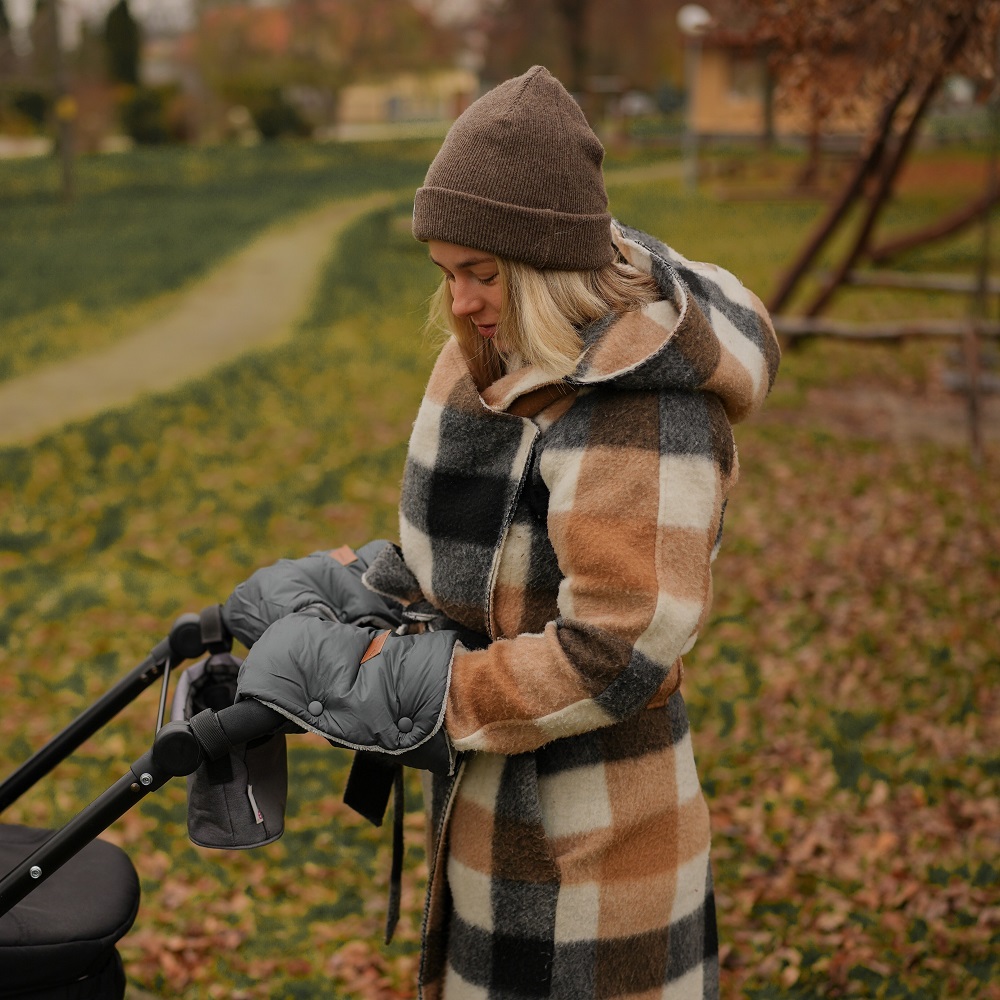 PETITE&amp;MARS Rukávník / rukavice Jasie na kočárek Charcoal Grey