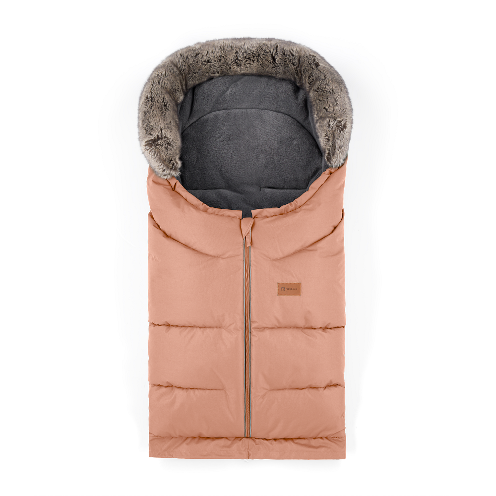 PETITE&amp;MARS Set zimní fusak Arctic 4v1 + rukavice na kočárek Furry Pastel Peach