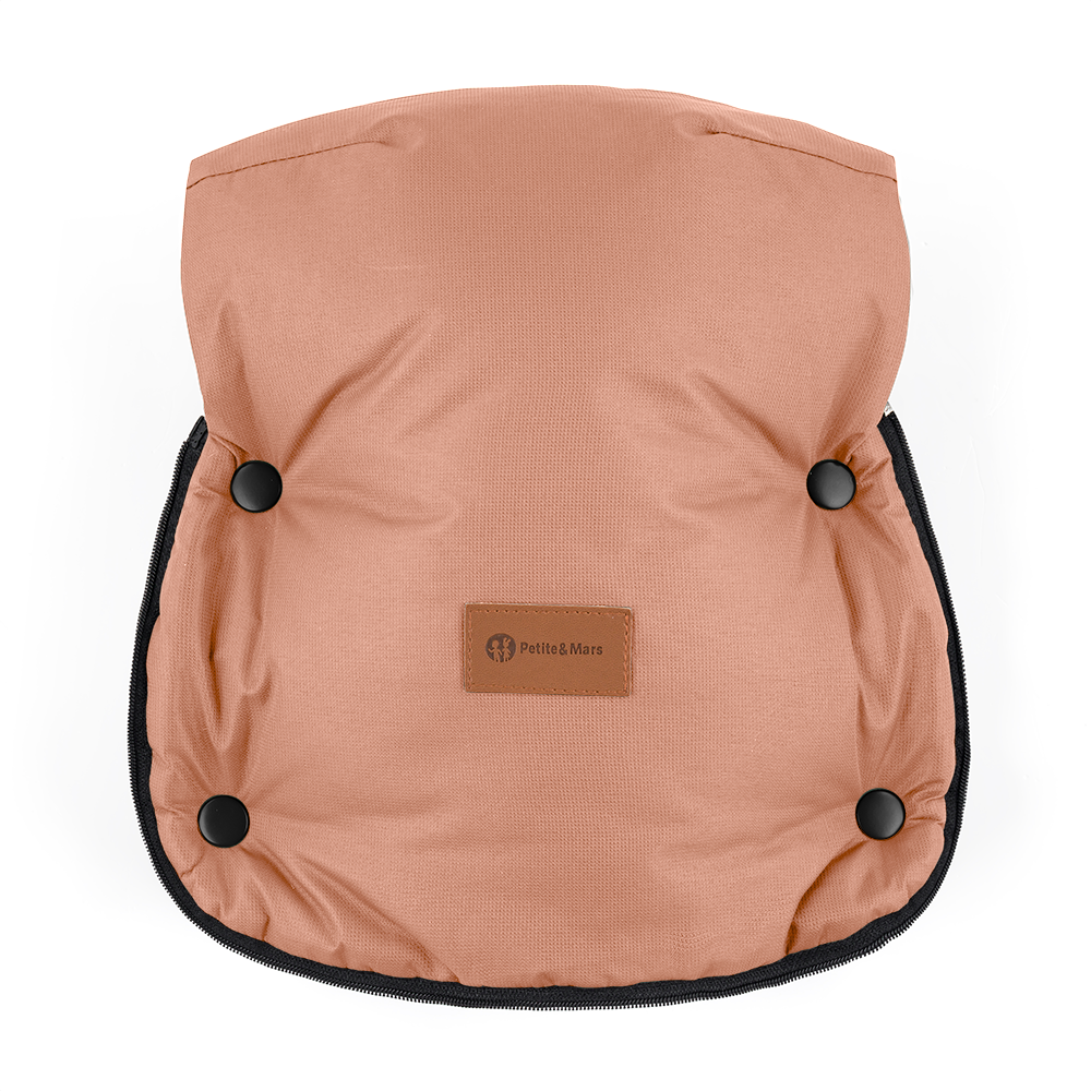 PETITE&amp;MARS Set zimní fusak Arctic 4v1 + rukavice na kočárek Furry Pastel Peach