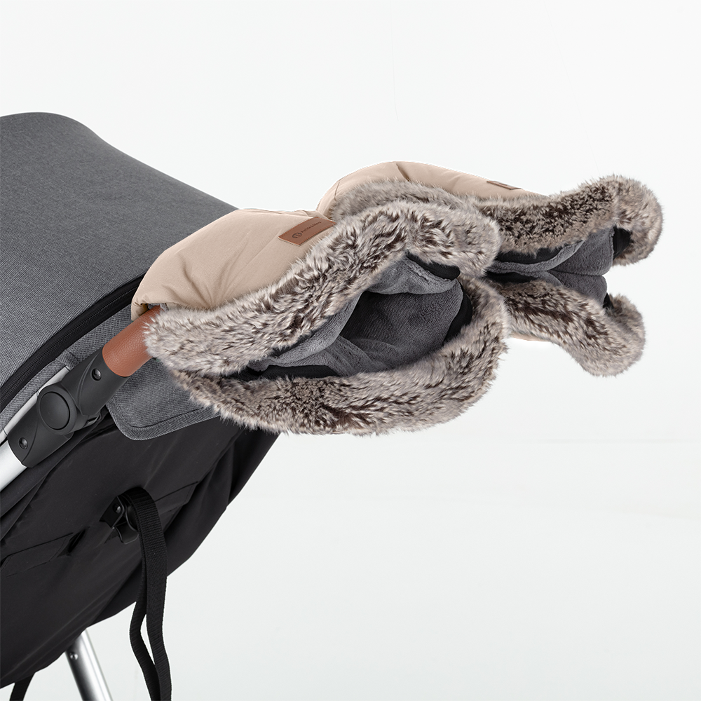 PETITE&amp;MARS Set zimní fusak Arctic 4v1 + rukavice na kočárek Furry Rose Petal