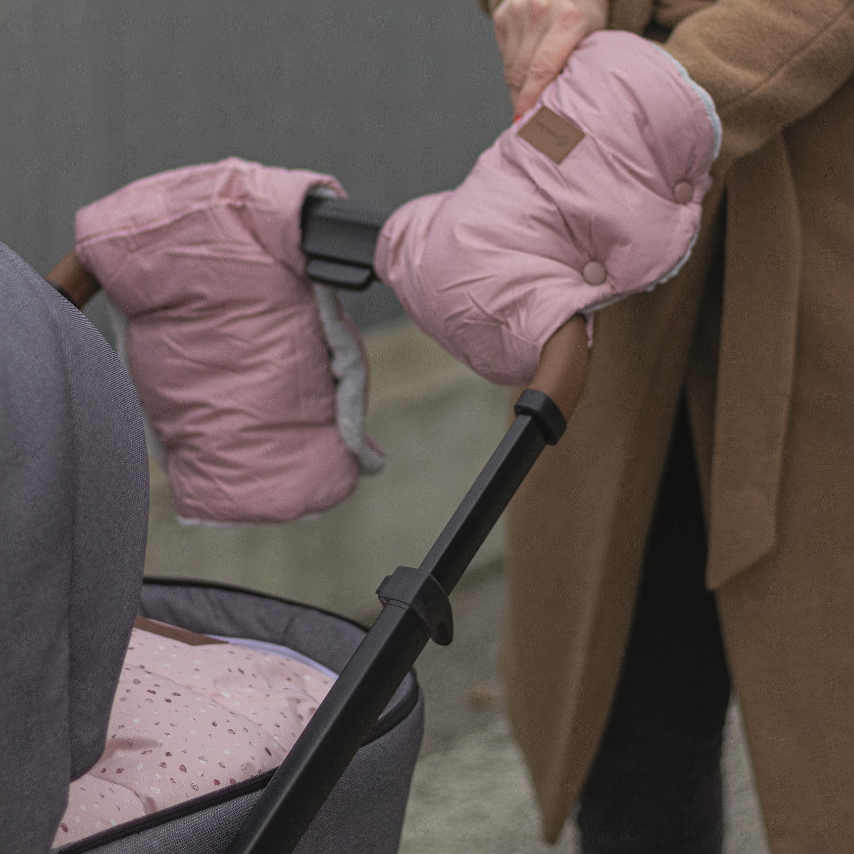 PETITE&amp;MARS Set zimní fusak Jibot 3v1 + rukavice na kočárek Jasie Dusty Pink