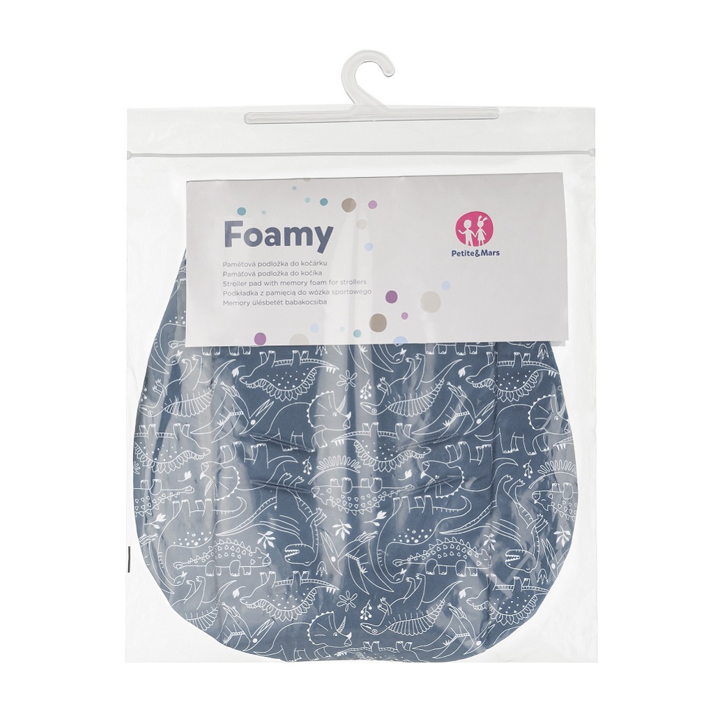 PETITE&amp;MARS Vložka do kočárku Foamy Anthracite Dino