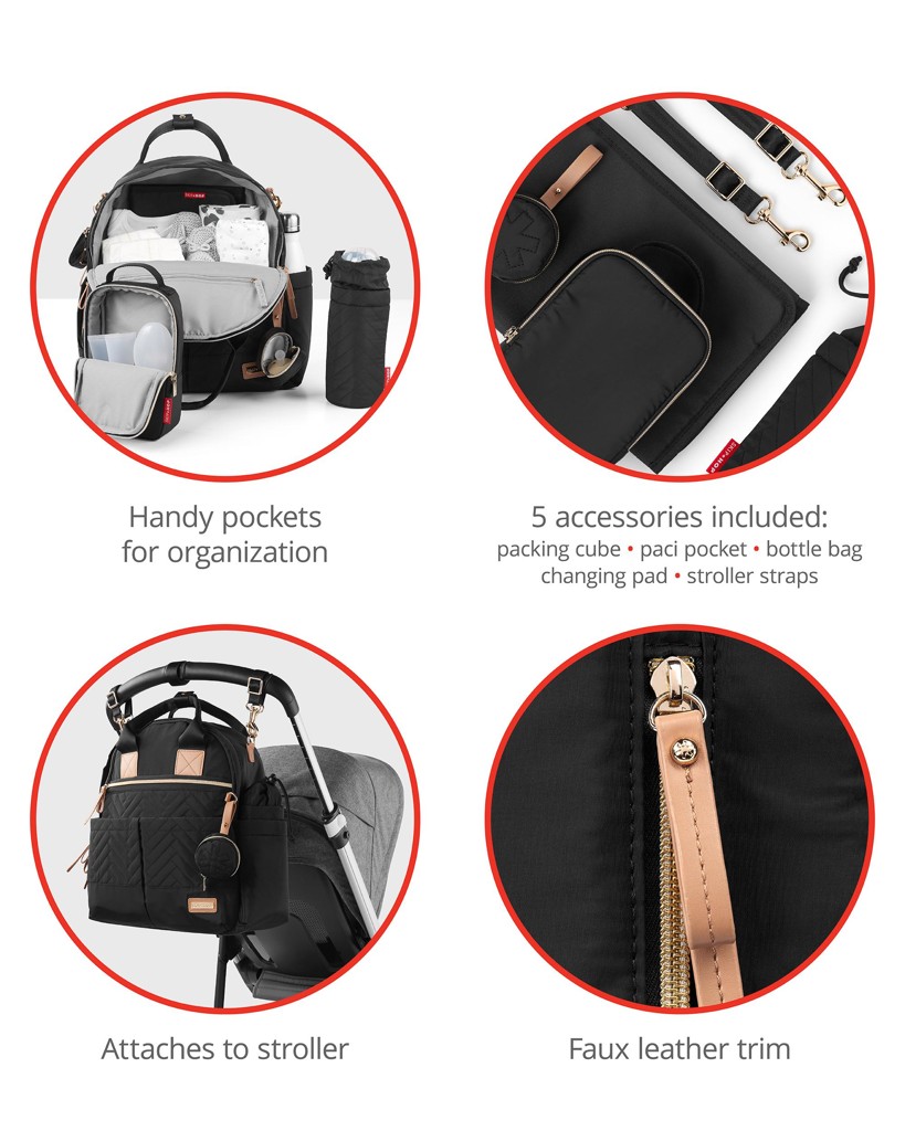 SKIP HOP Taška přebalovací/batoh 6v1 Suite Set Black
