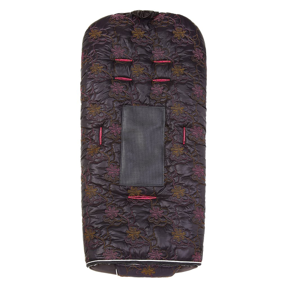 LITTLE ANGEL Fusak Exclusive prošev Mazlík Outlast® 45x90cm,50x100cm černá kytky/růžová