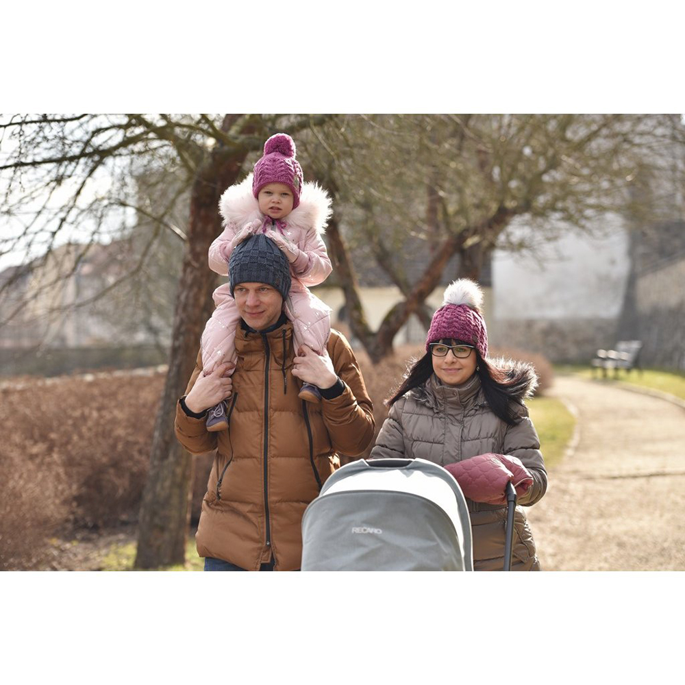 LITTLE ANGEL Rukavice na kočár prošev Mazlík pár 25x22,51x24cm starorůžová/starorůžová