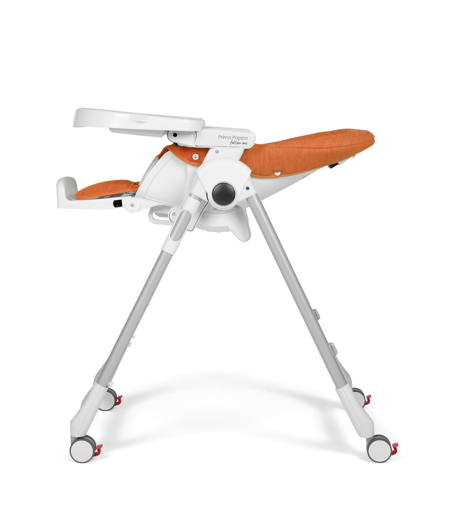 PEG PÉREGO Židlička jídelní Prima Pappa Follow Me Linear Grey 2022+hrazda zdarma