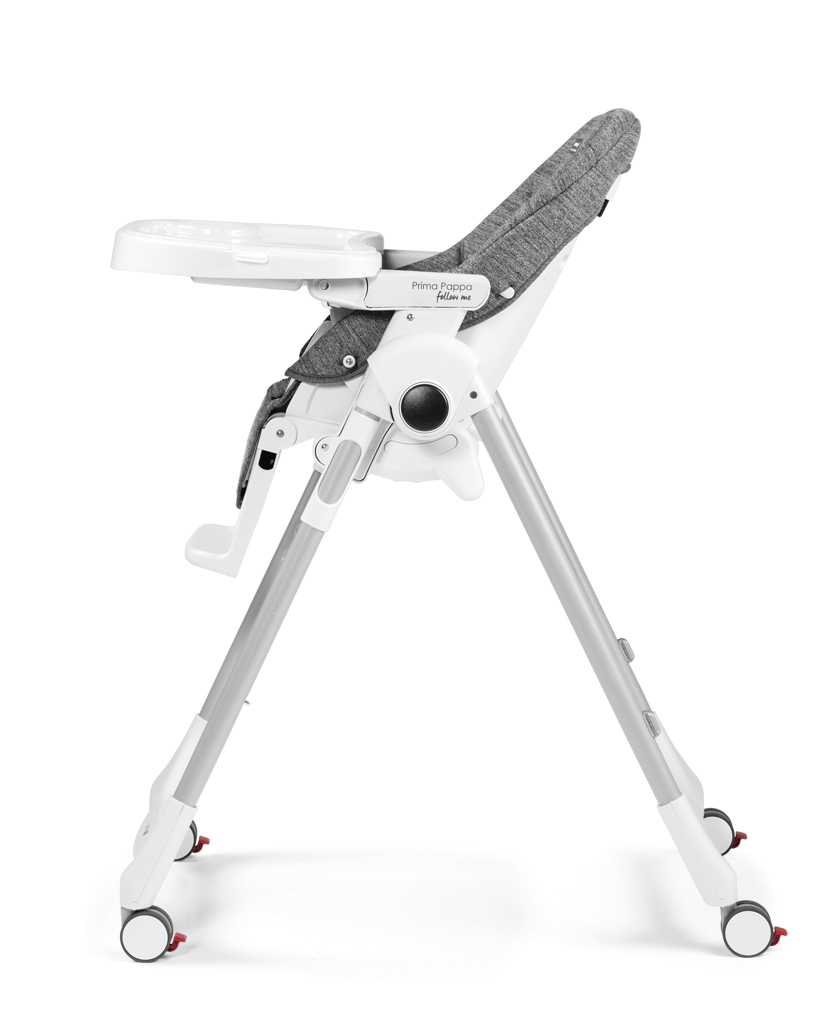 PEG PÉREGO Židlička jídelní Prima Pappa Follow Me Wonder Grey 2022+hrazda zdarma