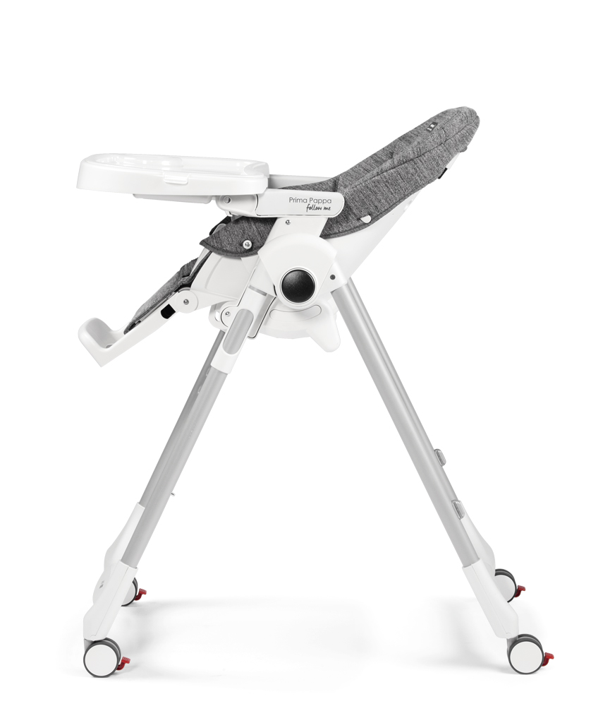 PEG PÉREGO Židlička jídelní Prima Pappa Follow Me Wonder Grey 2022+hrazda zdarma
