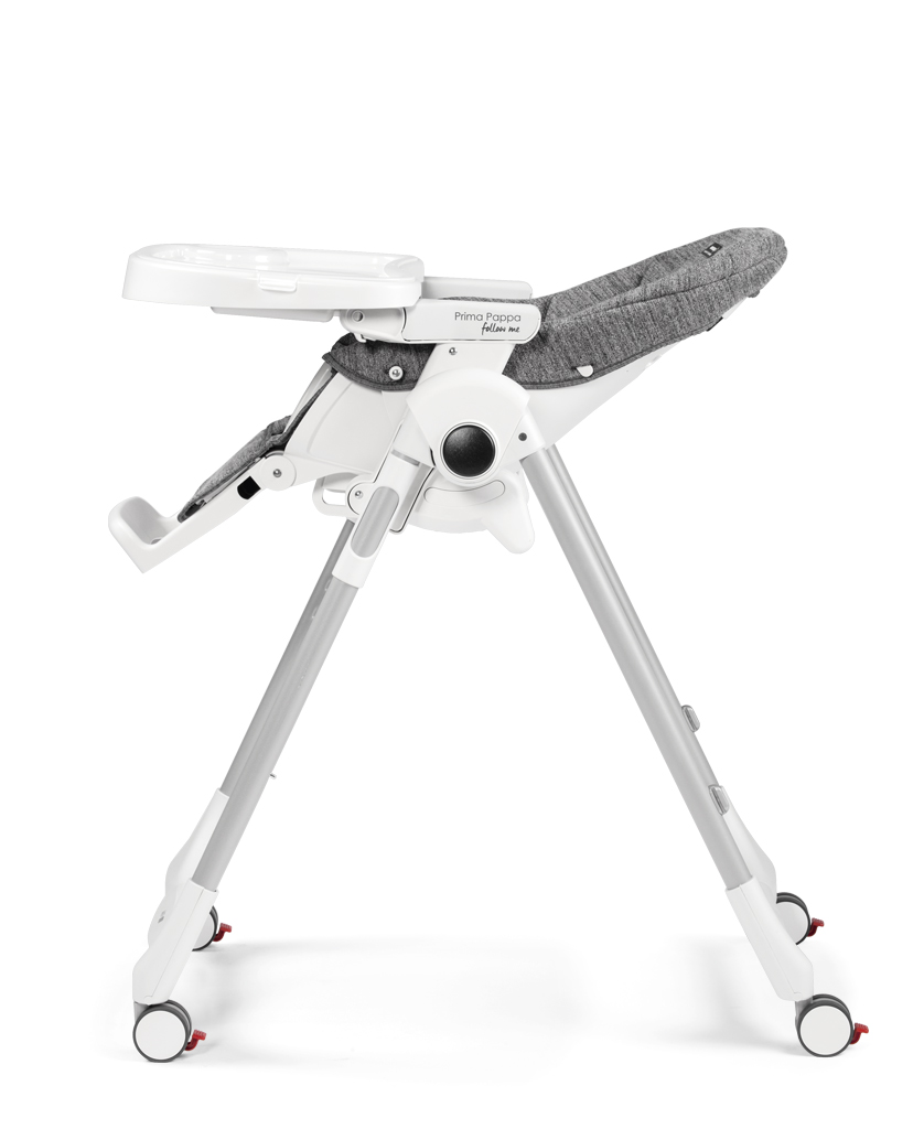 PEG PÉREGO Židlička jídelní Prima Pappa Follow Me Wonder Grey 2022+hrazda zdarma